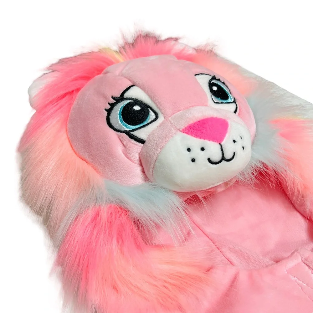 H&M Kids Pink Plush Lion Hat OS Halloween/ Play Dress Up Costume